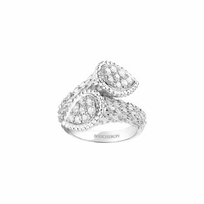 Bague Boucheron Serpent Bohème pavée de diamants, sur or blanc