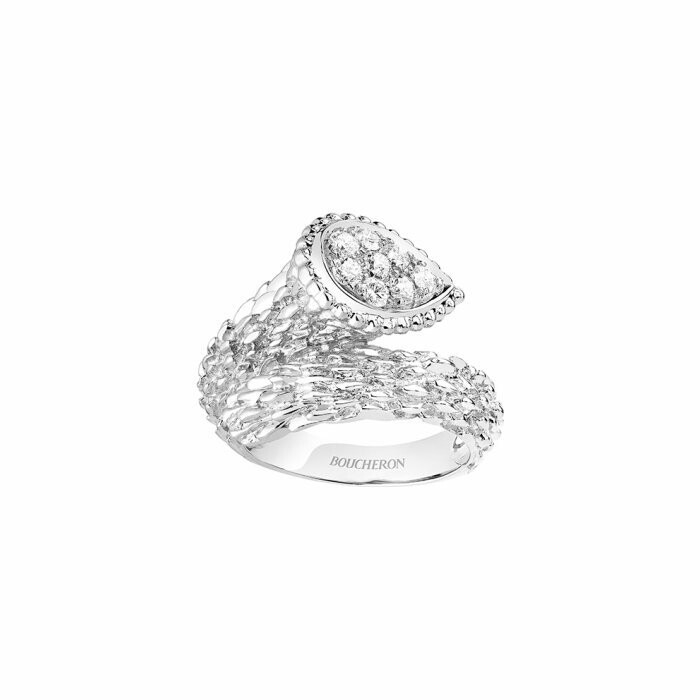 Boucheron Serpent Bohème ring, white gold and diamonds