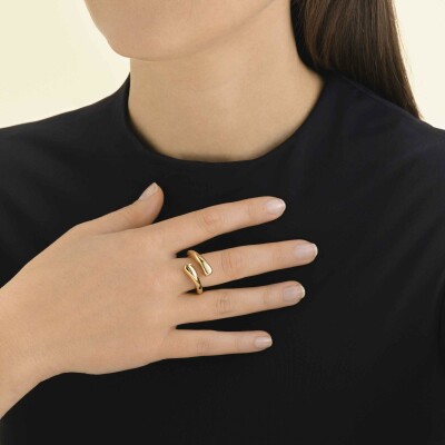 Bague enroulée Rosefield en acier plaqué or jaune, taille 52