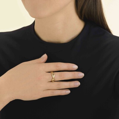 Bague Rosefield en acier doré, taille 54