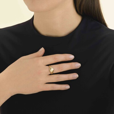 Bague Rosefield en acier doré, taille 54