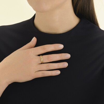 Bague Rosefield en acier doré, taille 52
