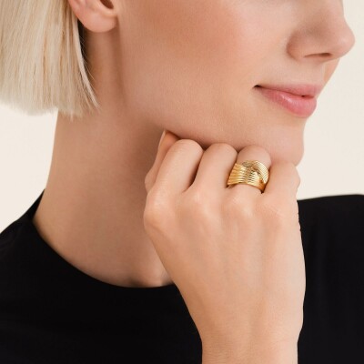 Bague Rosefield nœud simple en acier doré, taille 52