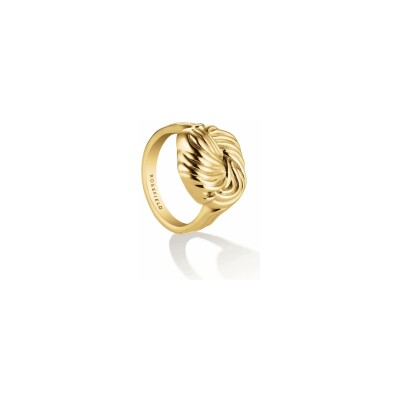 Bague Rosefield nœud torsadé en acier doré, taille 56