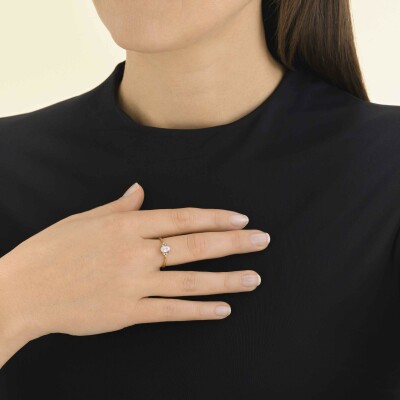 Bague Rosefield en acier doré, taille 56