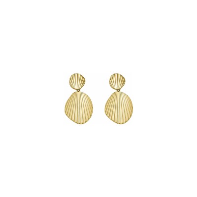 Boucles d’oreilles coquillage en acier doré 