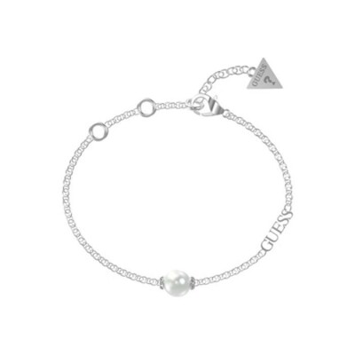 Bracelet Guess Underwater Love en acier rhodié et perle