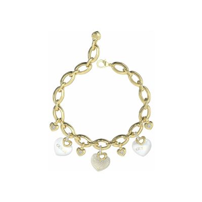 Bracelet Guess Crazy In Love en acier doré et zircons