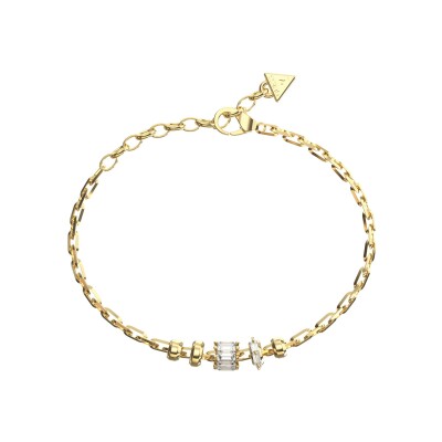 Bracelet Guess Les Baguettes en acier doré et zircon cubique