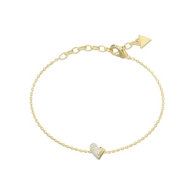 Bracelet Guess Golden Love en acier doré et zircon cubique