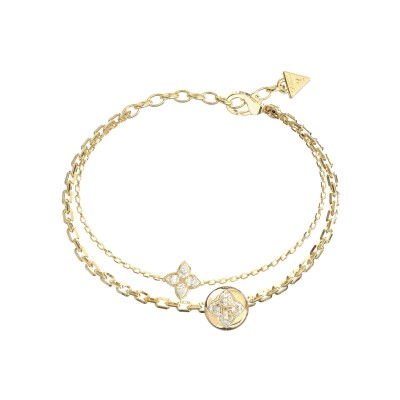 Bracelet Guess Spinning Bloom en acier doré et zircon cubique