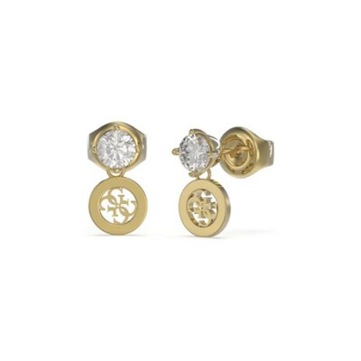 Boucles d'oreilles Guess Studs Party en acier doré et oxydes de zirconium