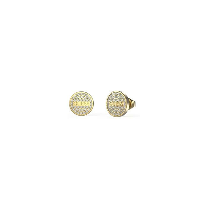Boucles d'oreilles Guess Studs Party en acier doré et oxydes de zirconium pavés, 11mm