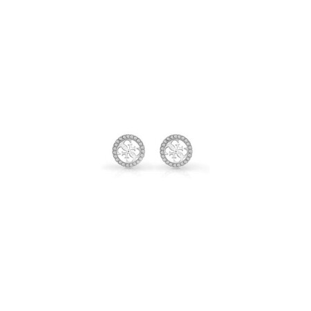 Boucles d'oreilles Guess Studs Party en acier rhodié et oxydes de zirconium, 12mm