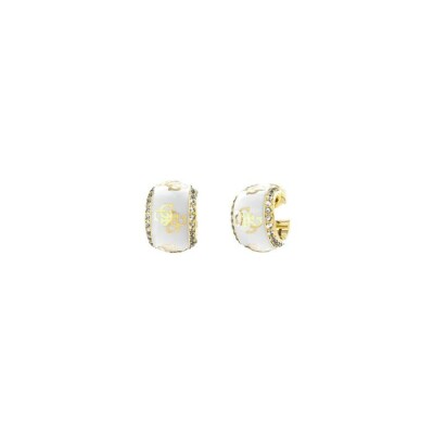 Boucles d'oreilles Guess 4G Loop en acier doré, 15mm