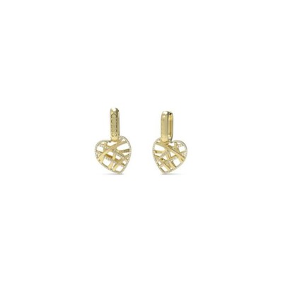 Boucles d'oreilles Guess Heart Cage en métal doré et oxydes de zirconium