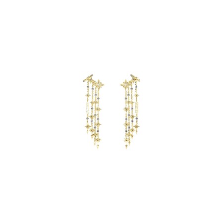 Boucles d'oreilles pendantes Guess Guess In The Sky en acier doré