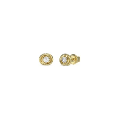 Boucles d'oreilles Guess Perfect en acier doré et zircons