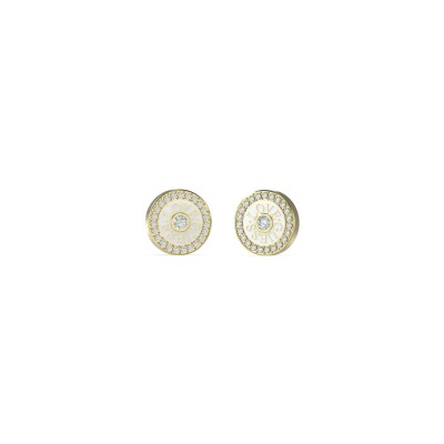 Boucles d'oreilles Guess Perfect en acier doré et zircon