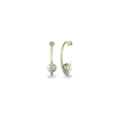 Boucles d'oreilles Guess  en acier doré et nacre