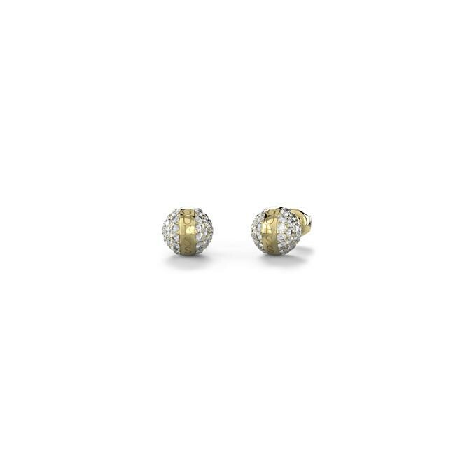 Boucles d'oreilles Guess en acier doré et zircons