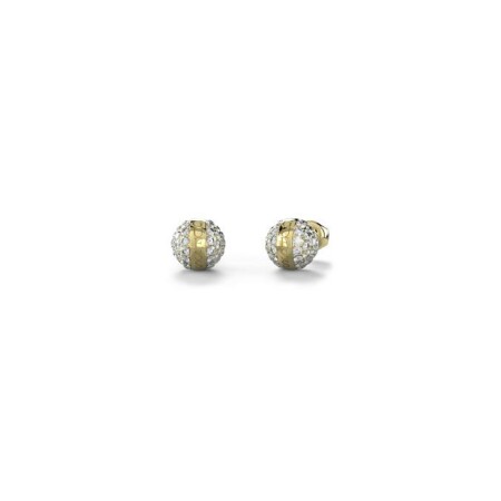 Boucles d'oreilles Guess  en acier doré et zircons