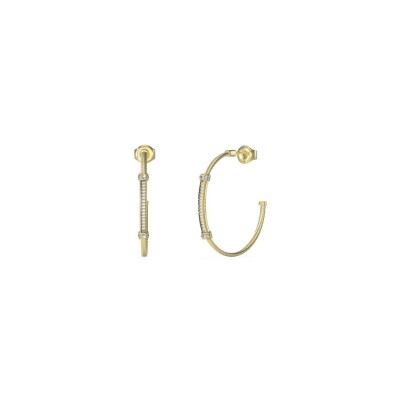 Boucles d'oreilles Guess en acier doré et zircon