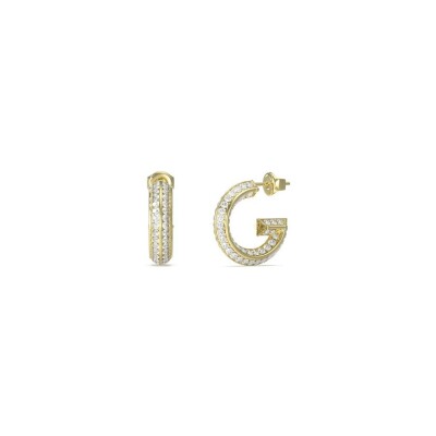 Boucles d'oreilles Guess en acier doré et zircon