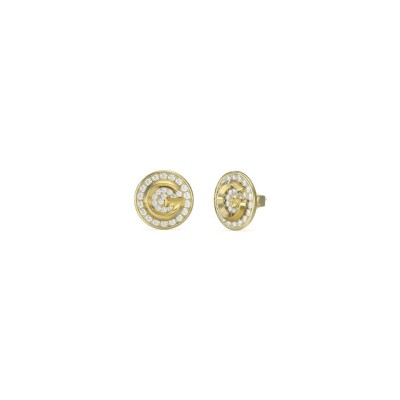 Boucles d'oreilles Guess en acier doré et zircon