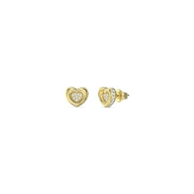 Boucles d'oreilles Guess en acier doré et zircon