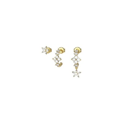 Boucles d'oreilles Guess Secret Garden en acier doré