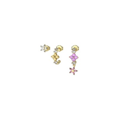 Boucles d'oreilles Guess Secret Garden en acier doré