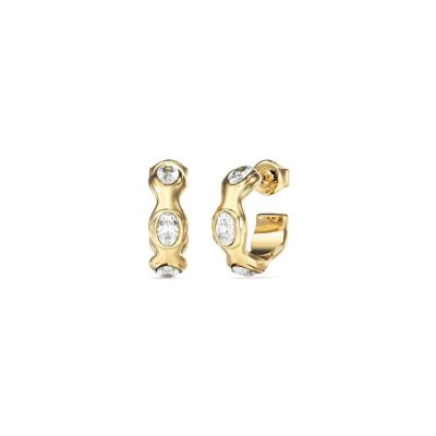 Boucles d'oreilles Guess Divine en acier doré et zircon cubique