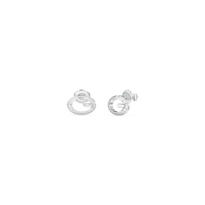 Boucles d'oreilles Guess G Camden en acier et zircon cubique