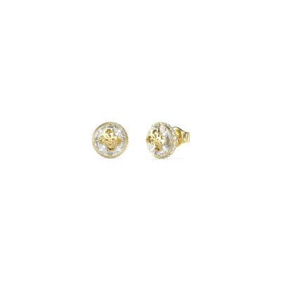 Boucles d'oreilles Guess 4G Supreme en acier doré et zircon cubique