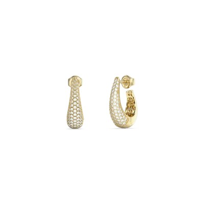 Boucles d'oreilles Guess Madison en acier doré et zircon cubique
