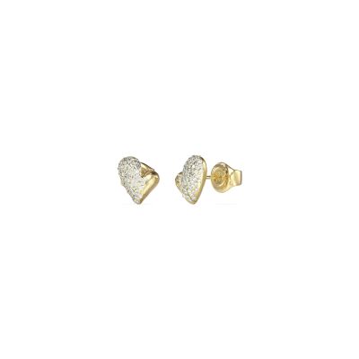 Boucles d'oreilles Guess Golden Love en acier doré et zircon cubique