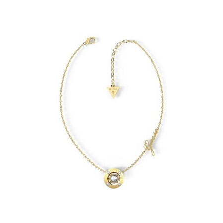 Collier Guess  en acier doré et zircon