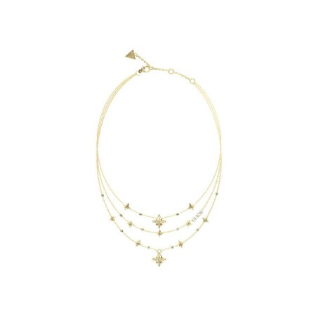 Collier Guess Guess In The Sky en acier doré et zircons