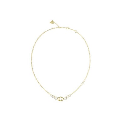 Collier Guess Rivoli en acier doré et zircons