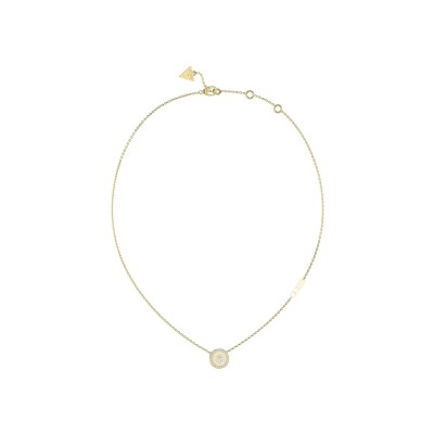 Collier Guess My Chains en acier doré et zircon