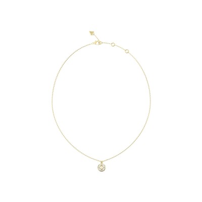 Collier Guess 4G Supreme en acier doré et zircon cubique