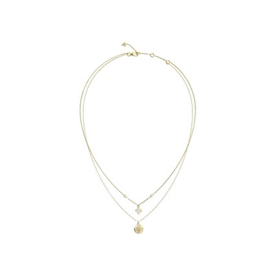Collier Guess Spinning Bloom en acier doré et zircon cubique