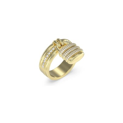 Bague Guess en acier doré et zircon