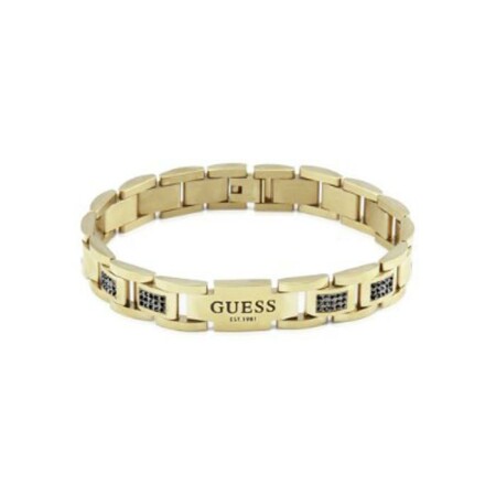 Bracelet Guess Frontiers en acier doré et cristaux noirs