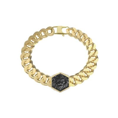 Bracelet Guess Lion King en acier doré, taille 66