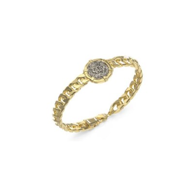 Bracelet Guess Lion Legacy en acier doré