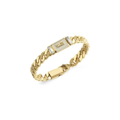Bracelet Guess Barrio en acier doré et zircon cubique