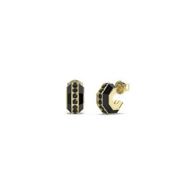 Boucles d'oreilles Guess en acier doré et cristaux