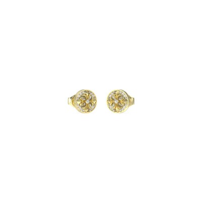 Boucles d'oreilles Guess Savage Rebel en acier doré